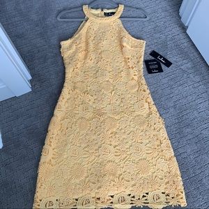 Lulu’s Yellow Lace Mini Dress